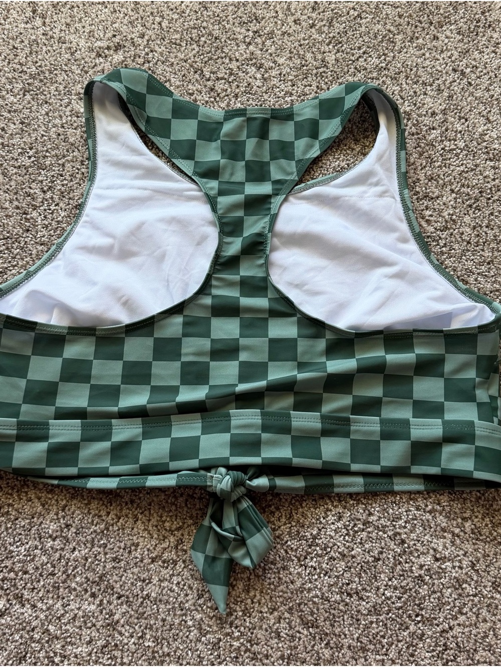 Green Checkerboard High Waist Bikini Set 2XL - Picture 4 of 7